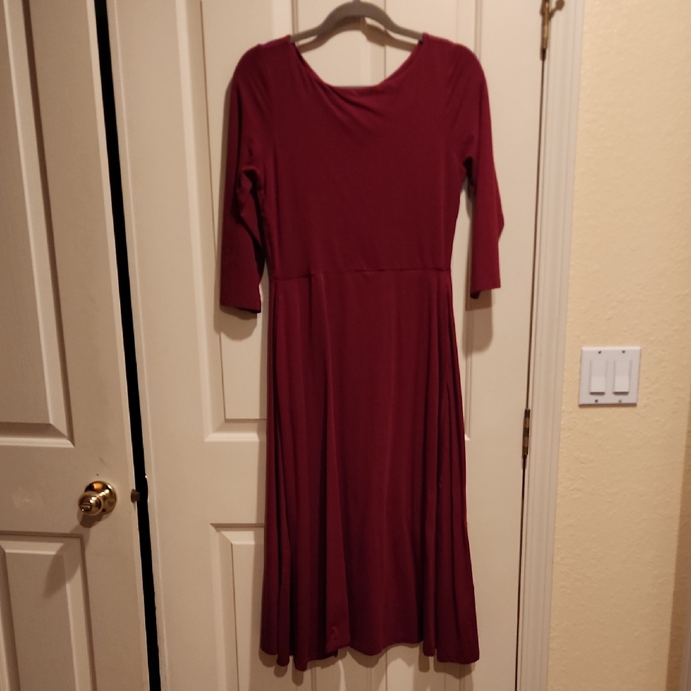 Pact 3/4 Sleeve Cross Back Dress